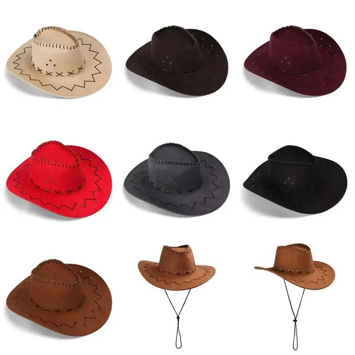 Chapeau de Cowboy en Daim pour Homme et Femme, Casquette Unisexe à la Mode
