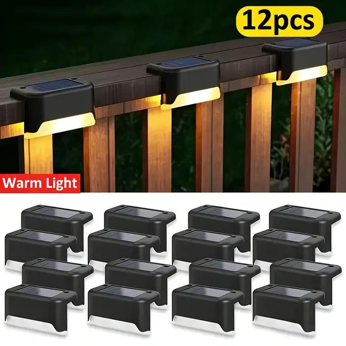 Blanc chaud LED solaire étape lampe chemin escalier extérieur jardin lumières étanche balcon lumière