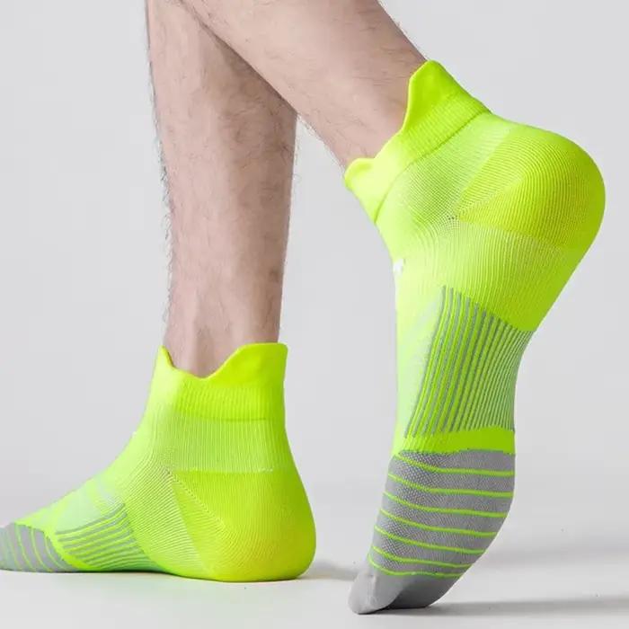 Chaussettes de sport pour hommes et femmes, respirantes, de compression, pour la course à pied, le fitness, le marathon professionnel, à séchage rapide, élastiques