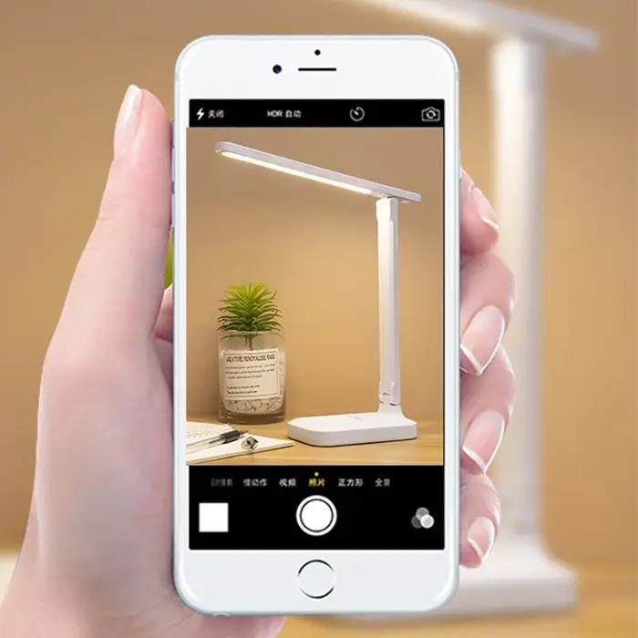 Lampe de Table Pliante USB Tactile à Intensité Réglable, Protection des Yeux, LED, Bureau, Chambre à
