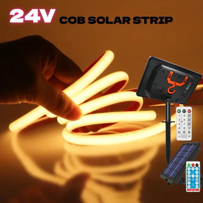 Bandes solaires néon COB 24V, lumières LED à intensité variable, étanche IP68, éclairage linéaire ex