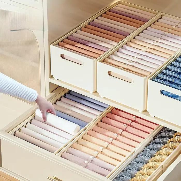 Boîte de rangement ajustable à la japonaise pour vêtements, organisateur multifonctionnel de placard et armoire, solution de rangement durable pour maison