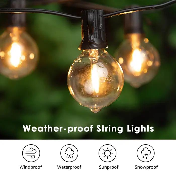 Sphoon Vintage G40 LED guirlandes lumineuses Dimmable étanche Connectable 50FT 65FT guirlande de jar
