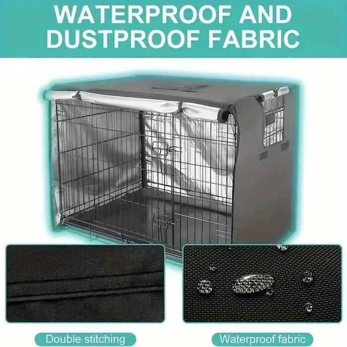 Housse de cage pour chien de grande taille en polyester noire protection robuste avec fenêtre en maille pour chiots et grands chiens occasions spéciales