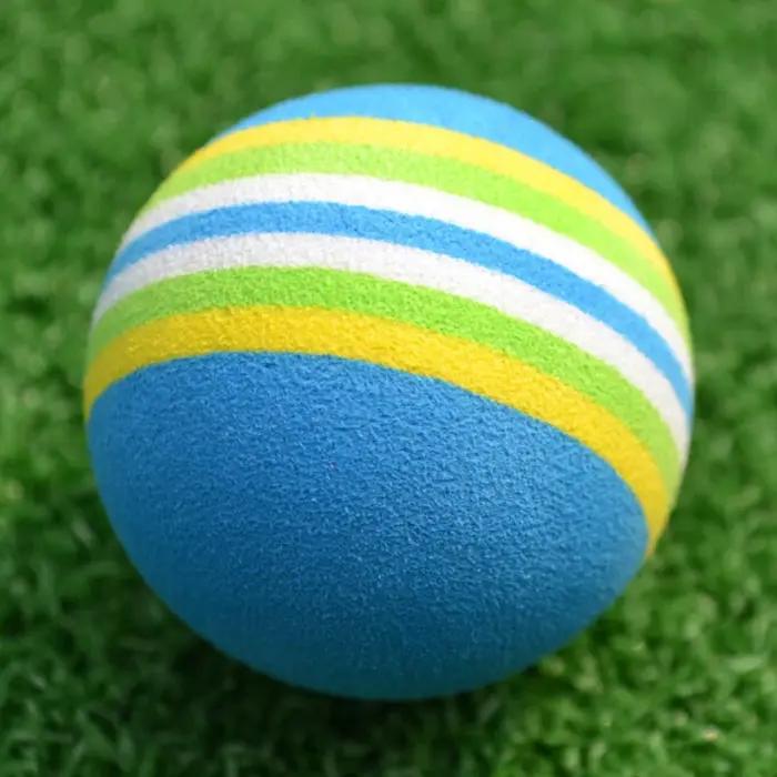10 balles de golf en mousse à rayures arc-en-ciel, aides à l'entraînement au swing, balles d'entraîn