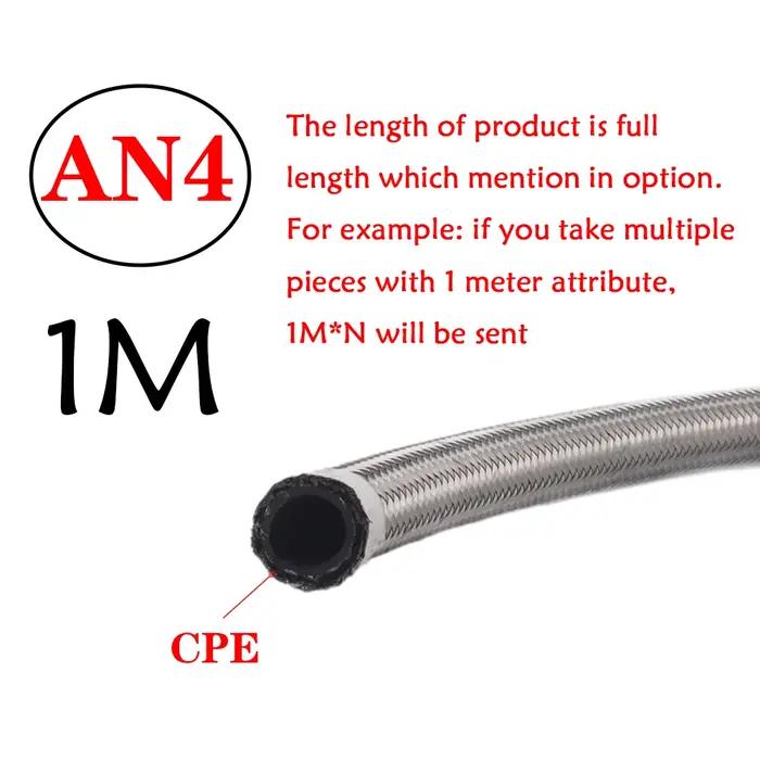 1m 3m 6m AN4 AN6 AN8 AN10 AN12 AN16 frein tressé en acier inoxydable gazole tuyau de conduite de carburant