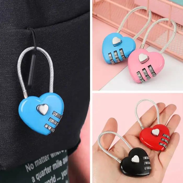 Serrure en forme de coeur pour valise de voyage avec code a trois chiffres protection voyage cadeau original pour femme occassions speciales