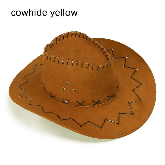 Chapeau de Cowboy en Daim pour Homme et Femme, Casquette Unisexe à la Mode
