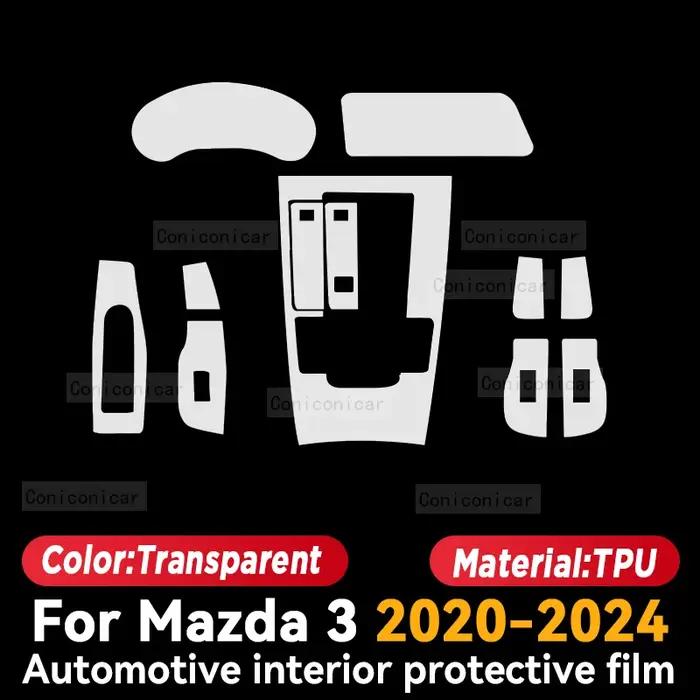 Pour MAZDA 3 2019-2024 panneau de Console centrale intérieure de voiture Navigation Film de protecti