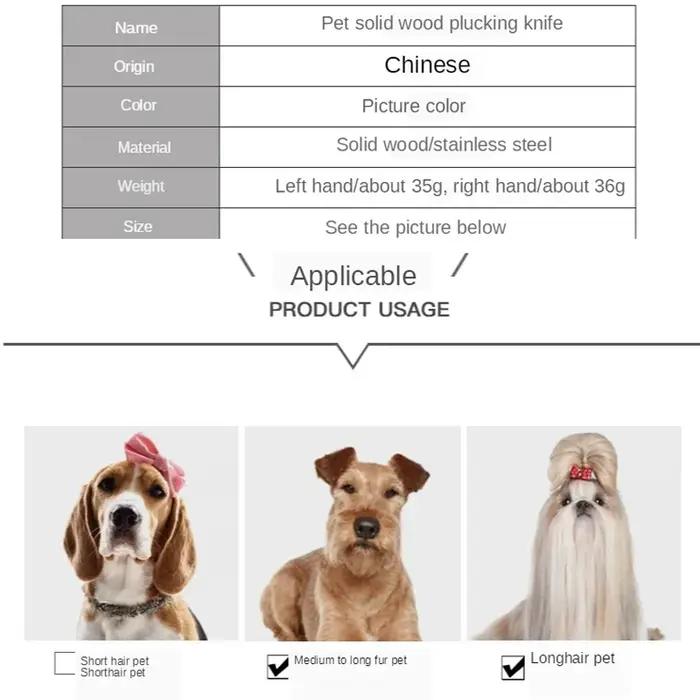 Couteau d'épilation pour animaux de compagnie