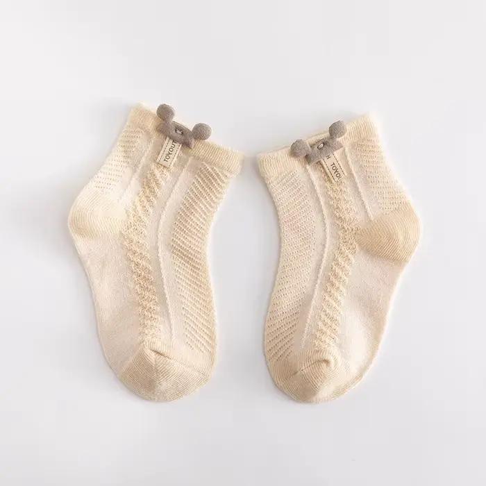 4 paires/lot été bébé maille mince chaussettes dessin animé doux coton nouveau-né chaussette princes