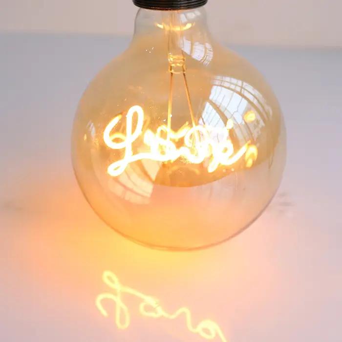 Ampoule LED Edison Vintage E27 220V G125, ampoule rétro à Filament d'amour pour la maison, Festival,