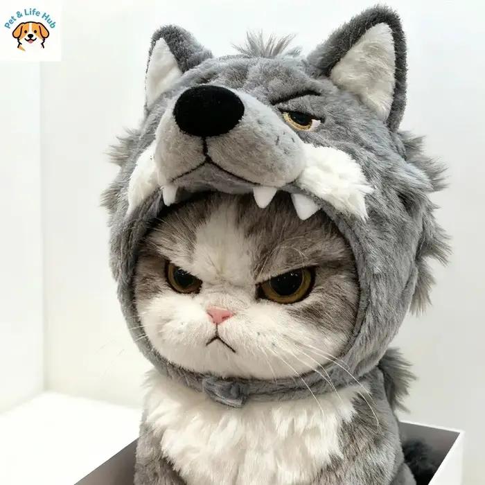 Capot en forme de tête de loup pour chien et chat