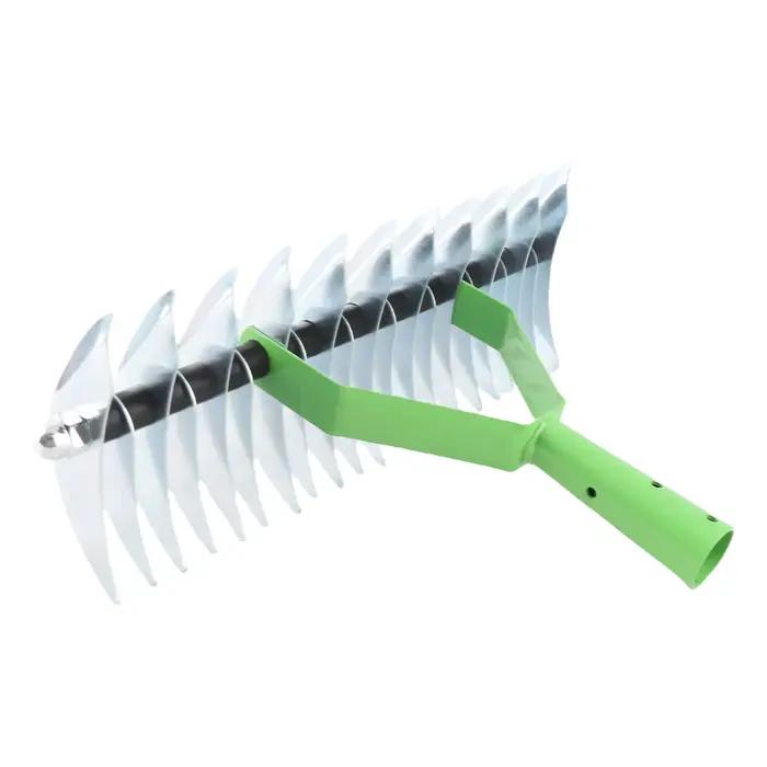Râteau à chaume de jardin en acier inoxydable, pointe incurvée, dents, râteau à pelouse pour feuilles, fournitures de jardin