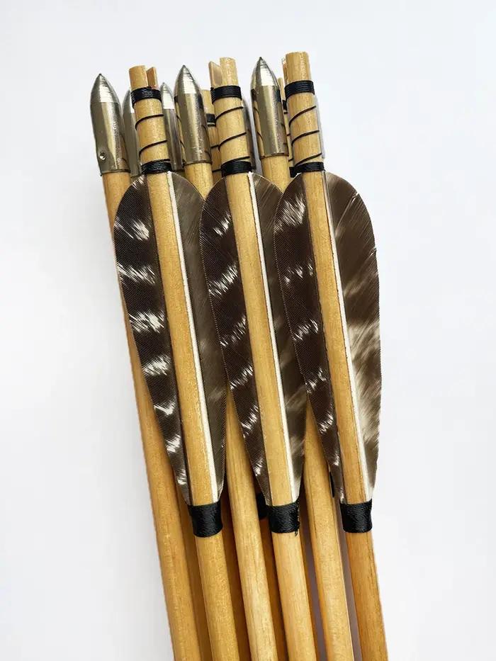 50 pièces IBOUNFOX plumes naturelles pour flèche en bois carbone 3/4/5 pouces plumes de tir à l'arc