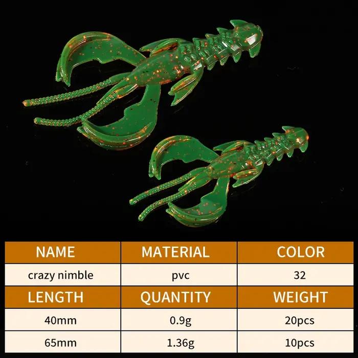 Supercontinent CRAZY 65mm/40mm homard leurre souple leurres de pêche attrayant crevette odeur sel Wo