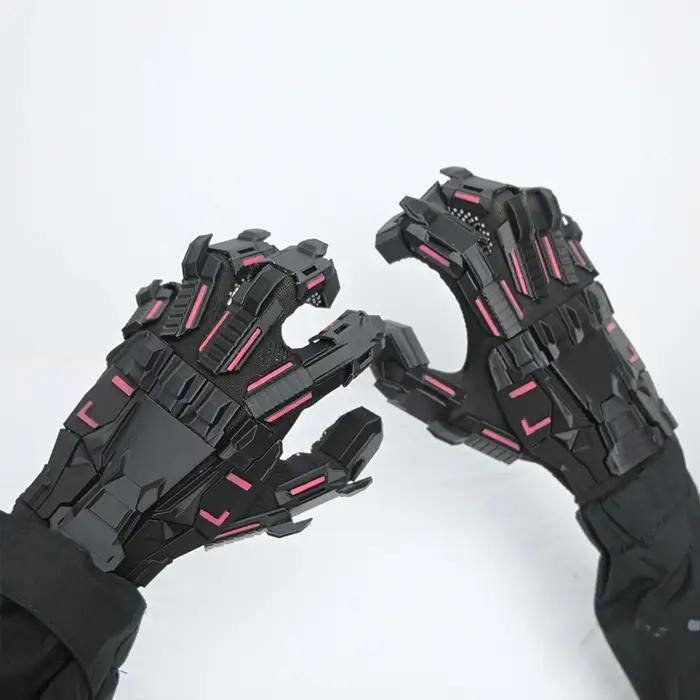 Gants armure tactique cyberpunk mécanique protection équipement tir airsoft cosplay Halloween