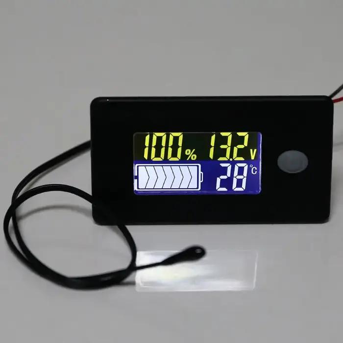 Indicateur de capacité de batterie au plomb Lifepo4, voltmètre numérique, testeur de température, mo