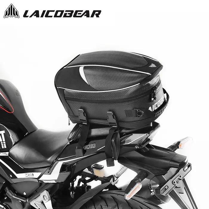 Sac arrière de moto noir, étanche, bagage de voyage pour conducteur, sac de siège arrière, sac de se