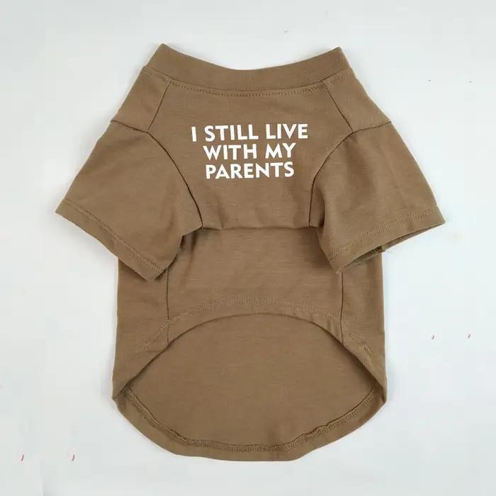 Chemise bouledogue français avec lettres imprimées, vêtements confortables en coton extensible pour