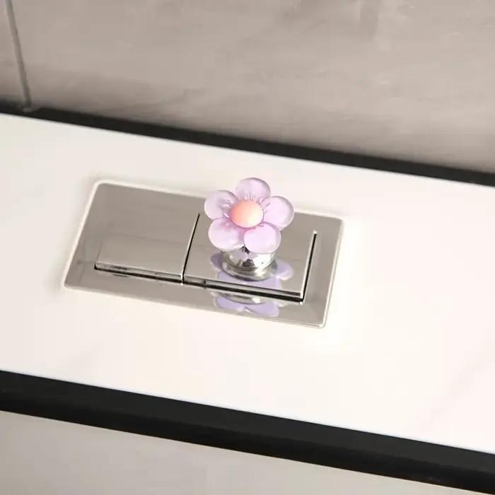 2 boutons de chasse d'eau élégants en forme de fleur - anti-rayures