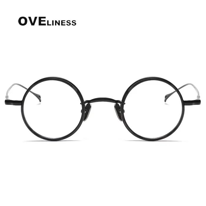 Monture de lunettes en titane pur hommes Vintage rond nouvelle marque Design montures de lunettes fe