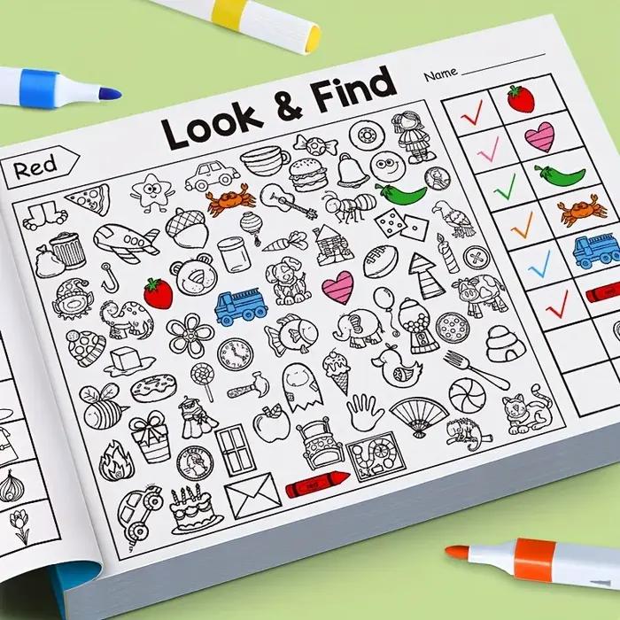 Livre de coloriage pour enfants - Chasse au trésor - Motifs cachés