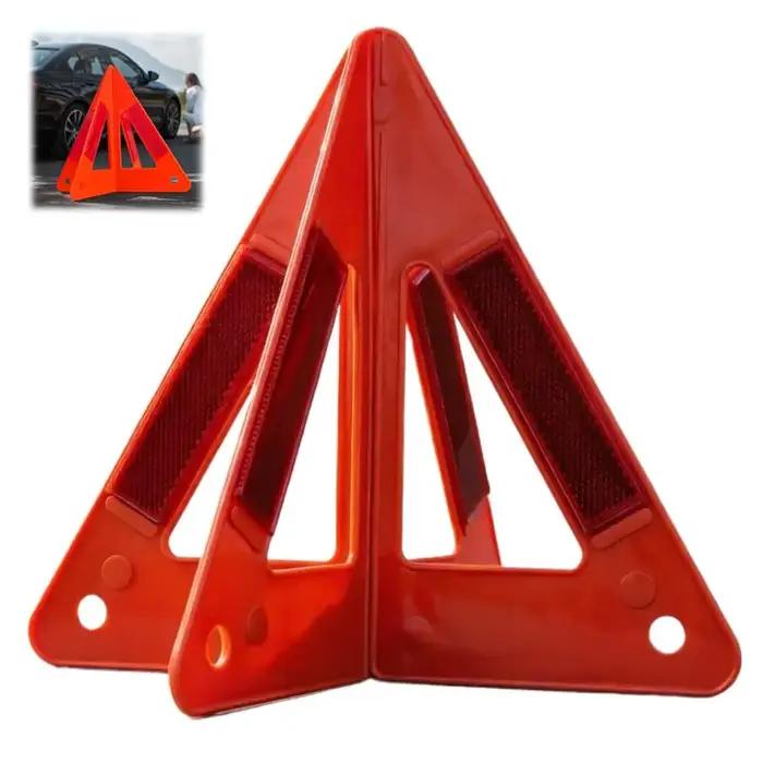 Triangle de signalisation d'urgence rouge pour voiture sécurité routière trépied pliable stable pour panne sur route usage occasions spéciales