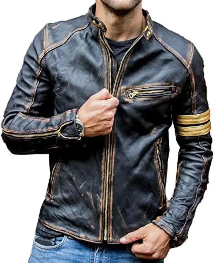 Veste en cuir de mode rétro Streetwear Blazer vestes décontractée hommes vêtements d'extérieur