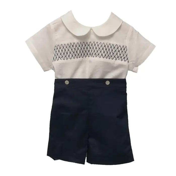 Ensemble de cérémonie pour bébé en coton et lin style anglais pour garçons tenue de baptême ```