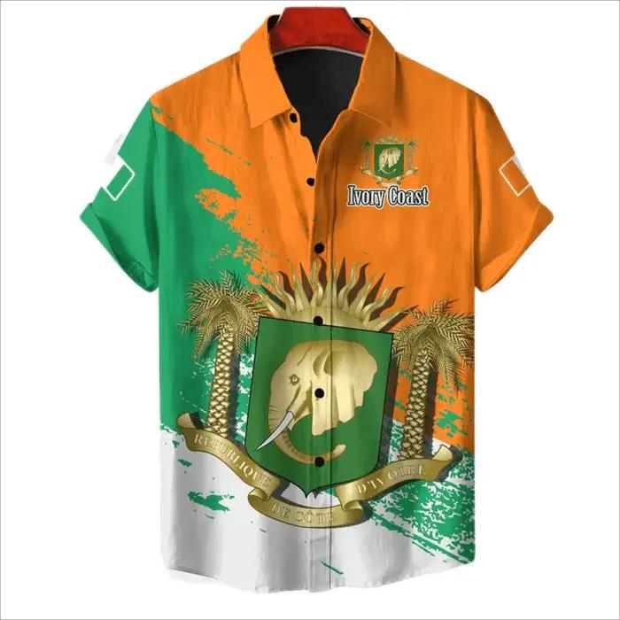 Chemise hawaïenne à manches courtes pour hommes