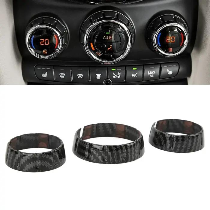 Couvercle de commutateur de climatisation de voiture en fibre de carbone, autocollants intérieurs ad