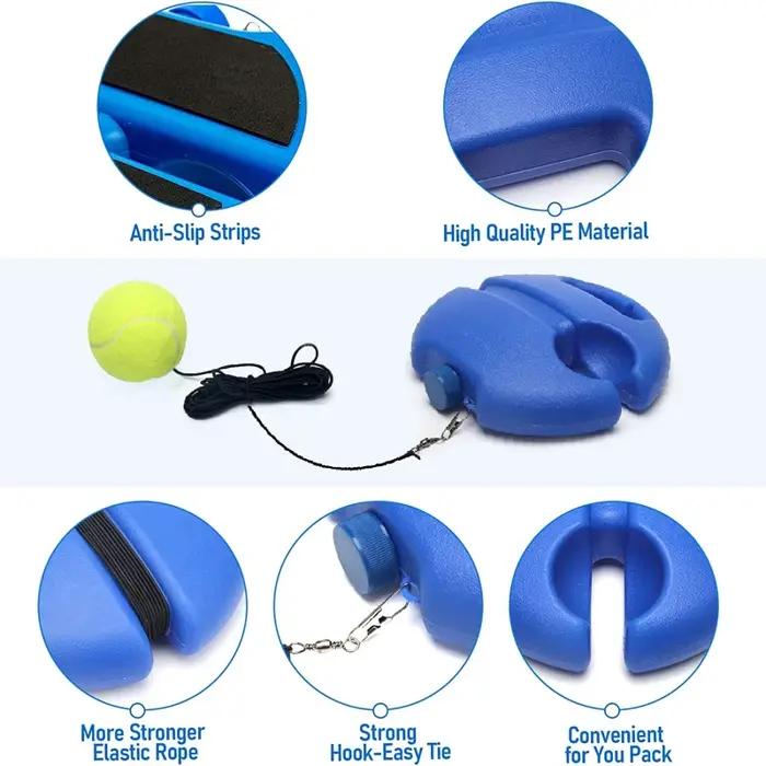 Entraîneur de tennis avec 1 balle de tennis pour débutant, ensemble de rebondisseur de tennis pour l'auto-entraînement, équipement d'entraînement auxiliaire pour club