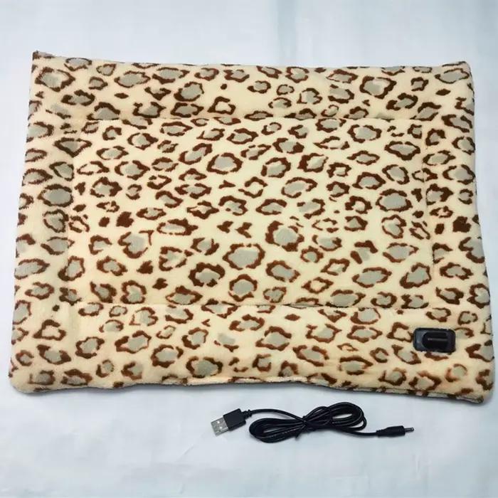 Coussin Chauffant Imperméable Doux en Peluche pour Chiens et Chats Utilisable Intérieurement et Extérieurement Blanc ou Bleu Marine
