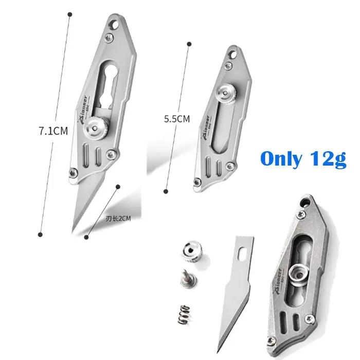 MINI couteau utilitaire en alliage de titane, couteau de poche, porte-clés Portable, coupe de déball