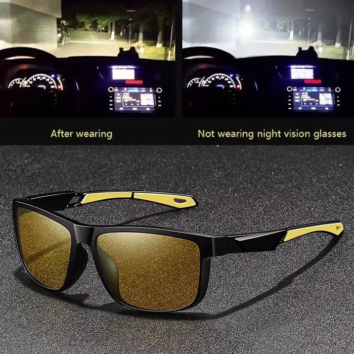 Lunettes de vision nocturne vintage sportives unisexes, réduisent la fatigue visuelle, verres anti-reflets, lunettes de sécurité pour l'extérieur