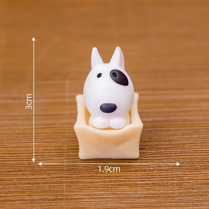Figurine de chien Mini Bullhead Terrier, mignonne, Animal de collection, Micro paysage, tableau de bord de voiture et ornement de bureau pour la maison
