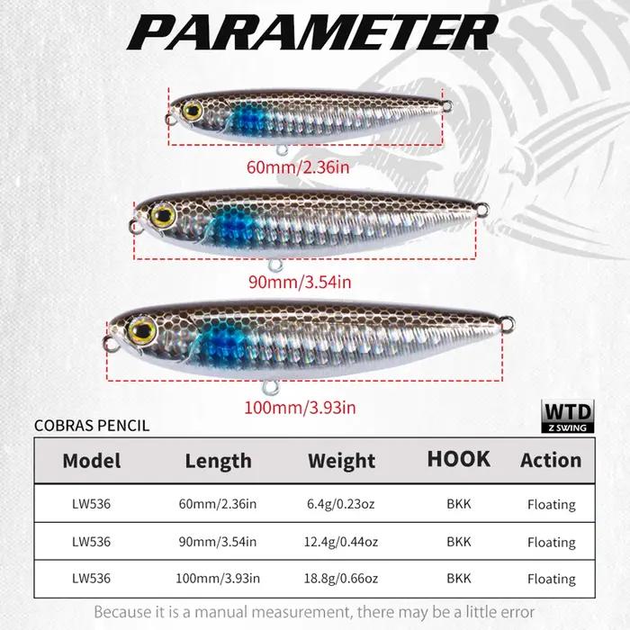 Hunthouse flottant Topwater crayon leurre de pêche 60mm 90mm 100mm Surface dur appât WTD eau salée pour brochet bar truite matériel de poisson