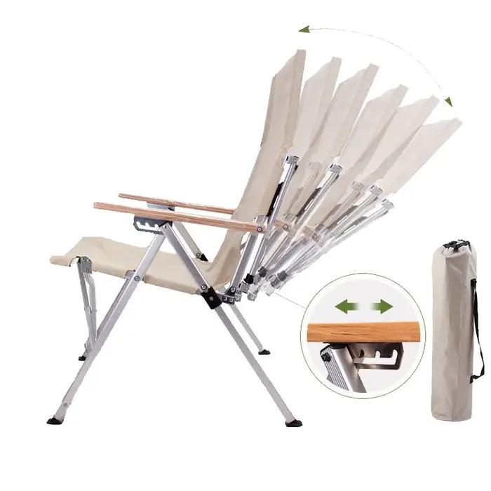 Lohamping-Chaise de camping pliante en alliage d'aluminium avec dossier réglable