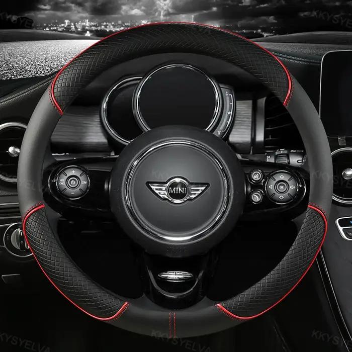 Juste de volant de voiture en cuir microcarence, accessoires auto, compatible avec MINI Cooper R50,