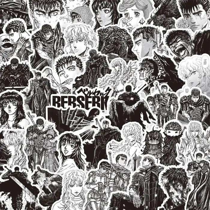 Autocollants de dessin animé Berserk Guts Casca 82 pièces pour ordinateur portable téléphone bouteille d'eau PVC étanche DIY bricolage occasions spéciales