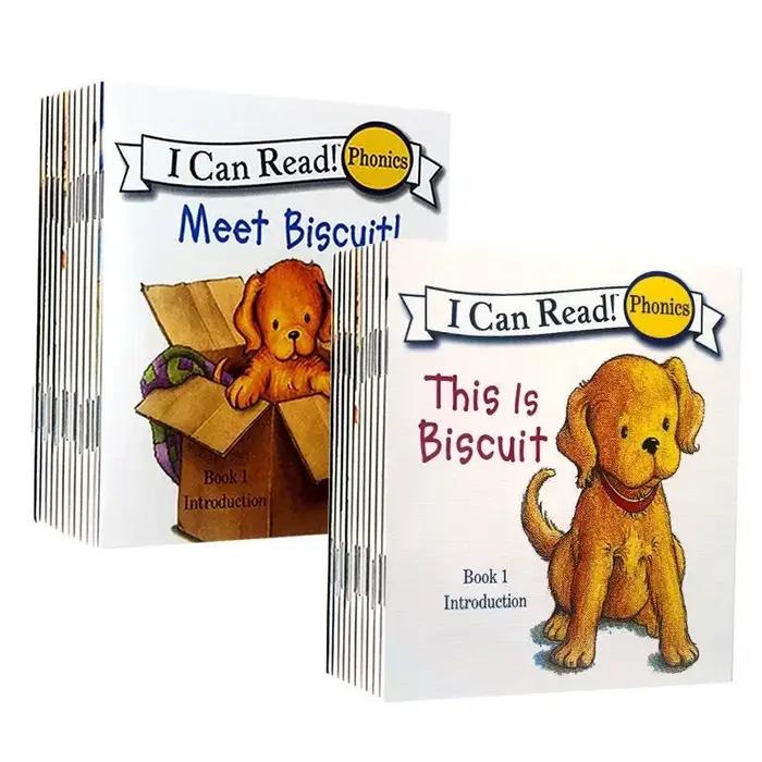 Livre d'images de la série Biscuit Dog pour enfants, dessin animé anglais, nettoyage des enfants, apprendre les enfants, livre de lecture, 12 nettoyages par ensemble