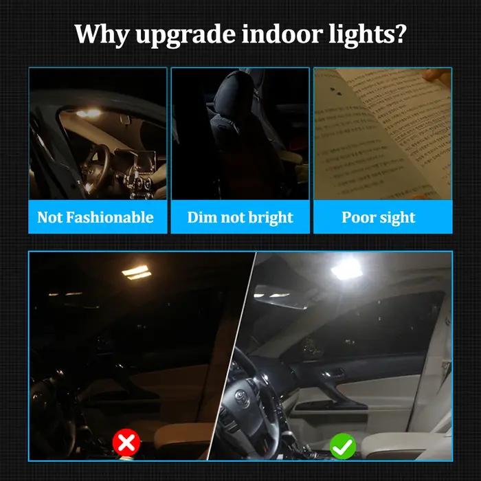 AENVTOL-Éclairage intérieur LED pour Toyota CorTrustE150, E180, 2003, 2009, 2010, 2013, 2014, 2015,