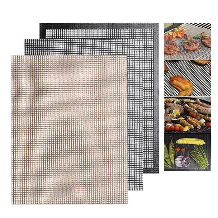 Tapis de barbecue résistant aux hautes températures, antiadhésif, découpable, en matériaux de qualité alimentaire pour soirées et fêtes en plein air
