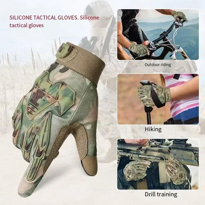 Gants tactiques combat équitation outdoor - Dos main renforcé anti-perforation, anti-choc, anti-dérapant