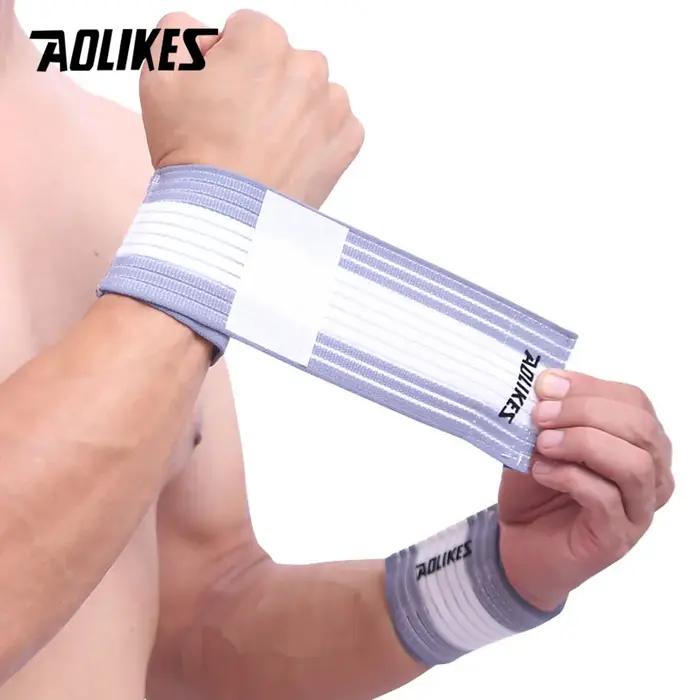 AOLIKES 1 pièces coton élastique pansement main Sport bracelet gymnastique soutien poignet orthèse enveloppement carpien