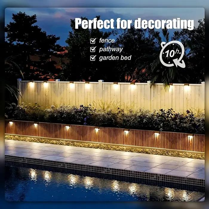 Blanc chaud LED solaire étape lampe chemin escalier extérieur jardin lumières étanche balcon lumière