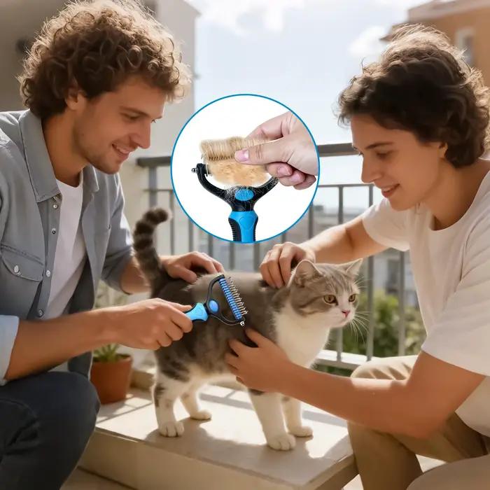 Brosse démêlante pour chien et chaton peigne sous-poil toilettage sans stress animal de compagnie occasions spéciales