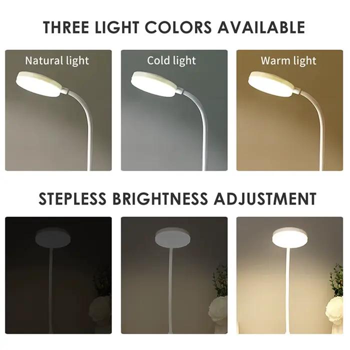 Lampe de bureau LED Portable prise USB alimentée par batterie Support de lampe de Table 3 couleurs g