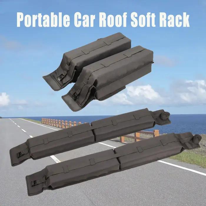 Barres de toit souples pliables T1 vert armée pour transport de camping et randonnée en plein air adaptable à différents véhicules